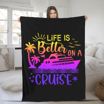 Discover Escape every day life is belle on a cruise Fleece Blankets