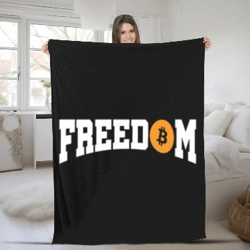 Discover Bitcoin BTC Freedom Fleece Blankets