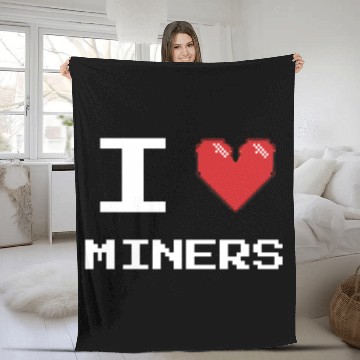Discover I love Miners Miner Mining Gamer Crypto Fleece Blankets