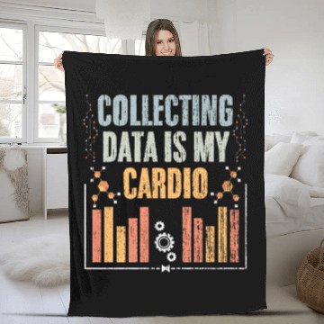 Discover Collecting Data Is My Cardio Retro Data Science Fleece Blankets