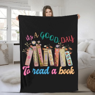 Discover Book Lover It's a Good Day to Read a book Teacher Fleece Blankets
