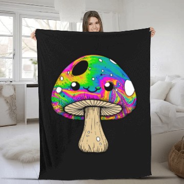 Discover psychedelic Kawaii Mushroon Fleece Blankets