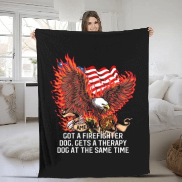 Discover Gets a Firefighter Dog Therapy Dog Fire Department Fleece Blankets