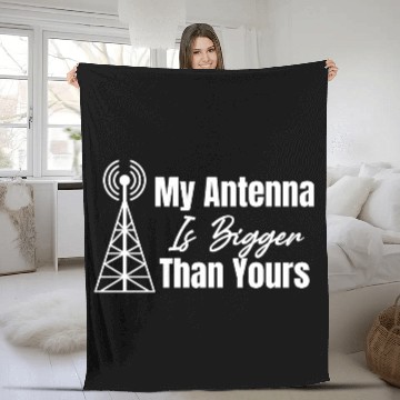 Discover My Antenna Is Bigger Than Yours Ham Radio Antique Fleece Blankets