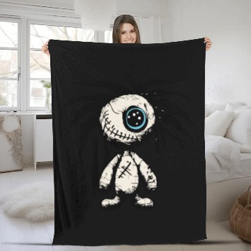 Discover Creepy Cute Voodoo Doll Art Fleece Blankets