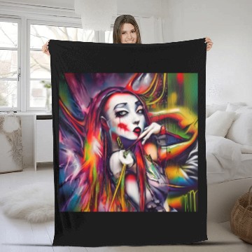 Discover Ghost Witch Vampire Girl Dreams Pop Street Art Fleece Blankets