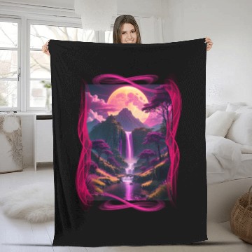 Discover Alien world nature scene Fleece Blankets