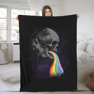 Discover Skull Design with Rainbow. Concert Festival Fleece Blankets