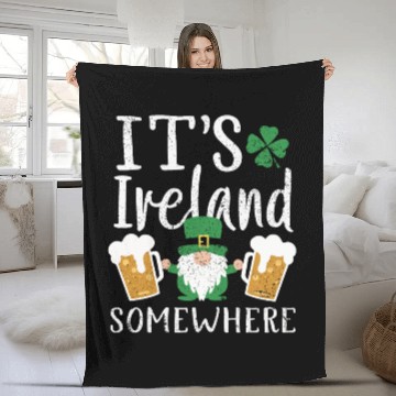 Discover Its Ireland Somewhere Irish Gnome St Patrick's Day Fleece Blankets
