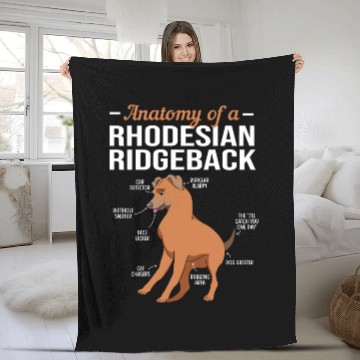 Discover Dog Anatomy Of A Rhodesian Ridgeback Fleece Blankets