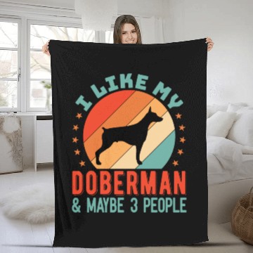 Discover Doberman Pinscher Dog Puppy Owner Fleece Blankets