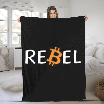 Discover Bitcoin Rebel Cryptocurrency Enthusiast Fleece Blankets