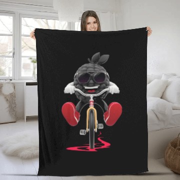 Discover Blackberry Cycling On Bike Realistic Fleece Blankets