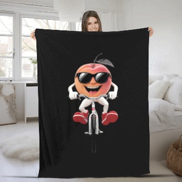 Discover Apricot Cycling On Bike Realistic Fleece Blankets