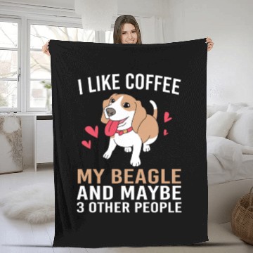 Discover I Like Coffee My Dog And Maybe 3 People Beagle Dad Fleece Blankets