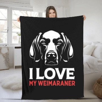 Discover Weimaraner Dog Lover Pet I Love My Weimaraner Fleece Blankets