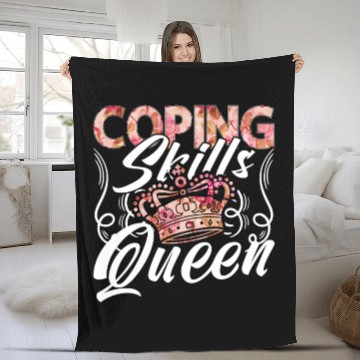 Discover School Counselor Coping Skills Queen Social Worker Fleece Blankets