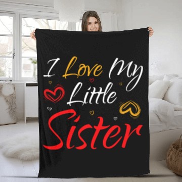 Discover I Love My Little Sister Fleece Blankets