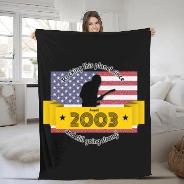 Discover 21st birthday Rocking this planet since 08/2003 Fleece Blankets