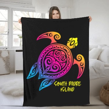 Discover Island Sunset Turtle Vacation Fleece Blankets