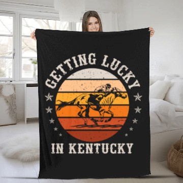 Discover Getting Lucky In Kentucky Horse Racing Fleece Blankets