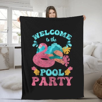 Discover Pool Swimming Sun Alcohol Fleece Blankets