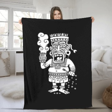 Discover Maya God Mayan Mythology Buluc Chabtan Fleece Blankets