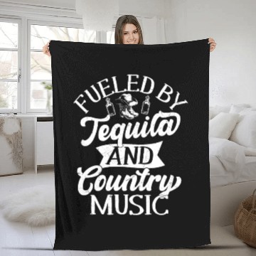 Discover Fueled By Tequila And Country Music Cowboy Wester Fleece Blankets