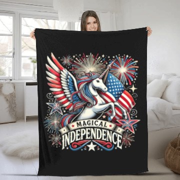 Discover Star-Spangled Unicorn with American Pride and Fleece Blankets