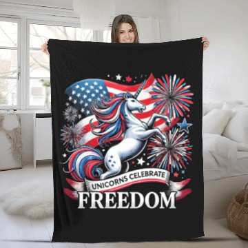 Discover Star-Spangled Unicorn with American Pride and Fleece Blankets