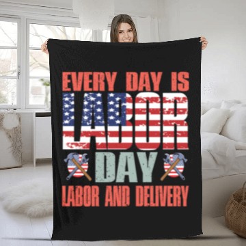 Discover Happy Labor Day Fleece Blankets For Labor Day Messy Bun USA