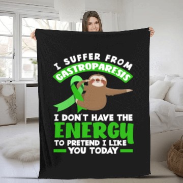 Discover I Suffer Energy Sloth Gastroparesis Awareness Fleece Blankets