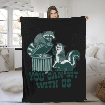 Discover You Can Sit With Us Funny Awesome Fleece Blankets