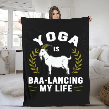 Discover Goat Yoga Balancing My Life Fleece Blankets