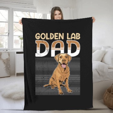 Discover Golden Labrador Golden Lab Dad Labrador Owner Fleece Blankets
