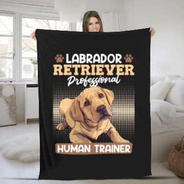 Discover LABRADOR RETRIEVER HUMAN TRAINER Funny Fleece Blankets