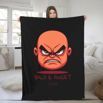 Discover Bald and Angry Fleece Blankets