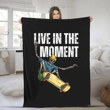 Discover Skater's Live in the Moment Inspiration Fleece Blankets