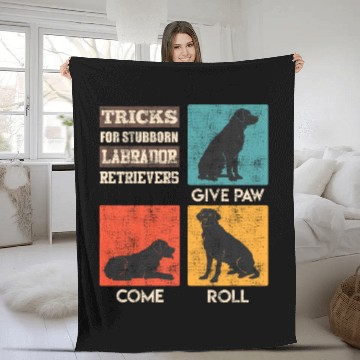 Discover Labrador Owner TRICKS FOR STUBBORN LABRADOR Fleece Blankets