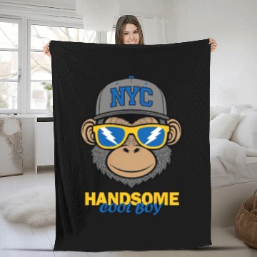 Discover Stylish Dude: Groovy Gorilla NYC Fleece Blankets