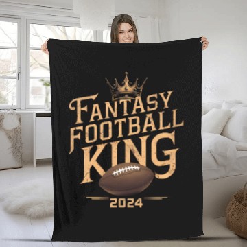 Discover FANTASY FOOTBALL KING 2024 Fleece Blankets