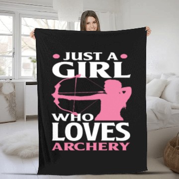 Discover Bow Woman Girl Archery Fleece Blankets