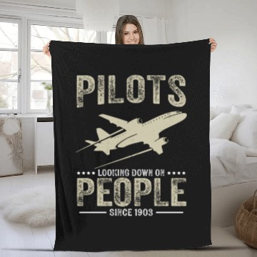 Discover Pilots Looking Down On People Funny Aviation Airpl Fleece Blankets