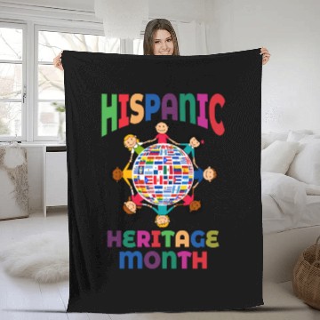 Discover Hispanic Heritage Month Kids Countries Flags World Fleece Blankets