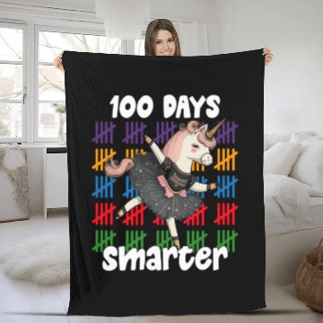 Discover 100 Days Of School Ballet Unicorn 100 Days Fleece Blankets