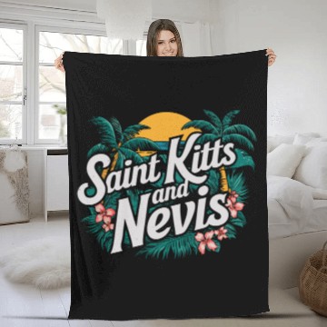 Discover Saint Kitts And Nevis Souvenir Tropical Paradise Fleece Blankets