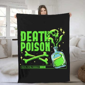 Discover Death Poison - 100% fatal damage Fleece Blankets