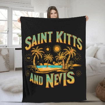 Discover Saint Kitts And Nevis Souvenir Tropical Paradise Fleece Blankets