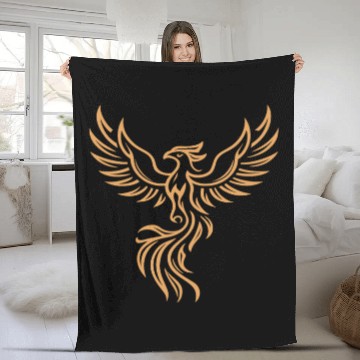Discover Phoenix Majestic Tribal Art Bird Fire Symbol Fleece Blankets