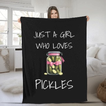 Discover Just A Girl Who Loves Pickles - Pickle Lover Fleece Blankets